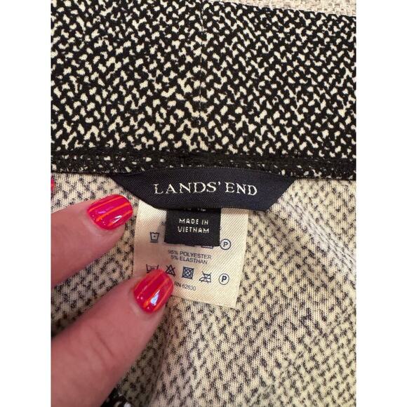 Lands' End Black White Pull On Flowy Skirt Sz M (10-12) - Picture 7 of 9